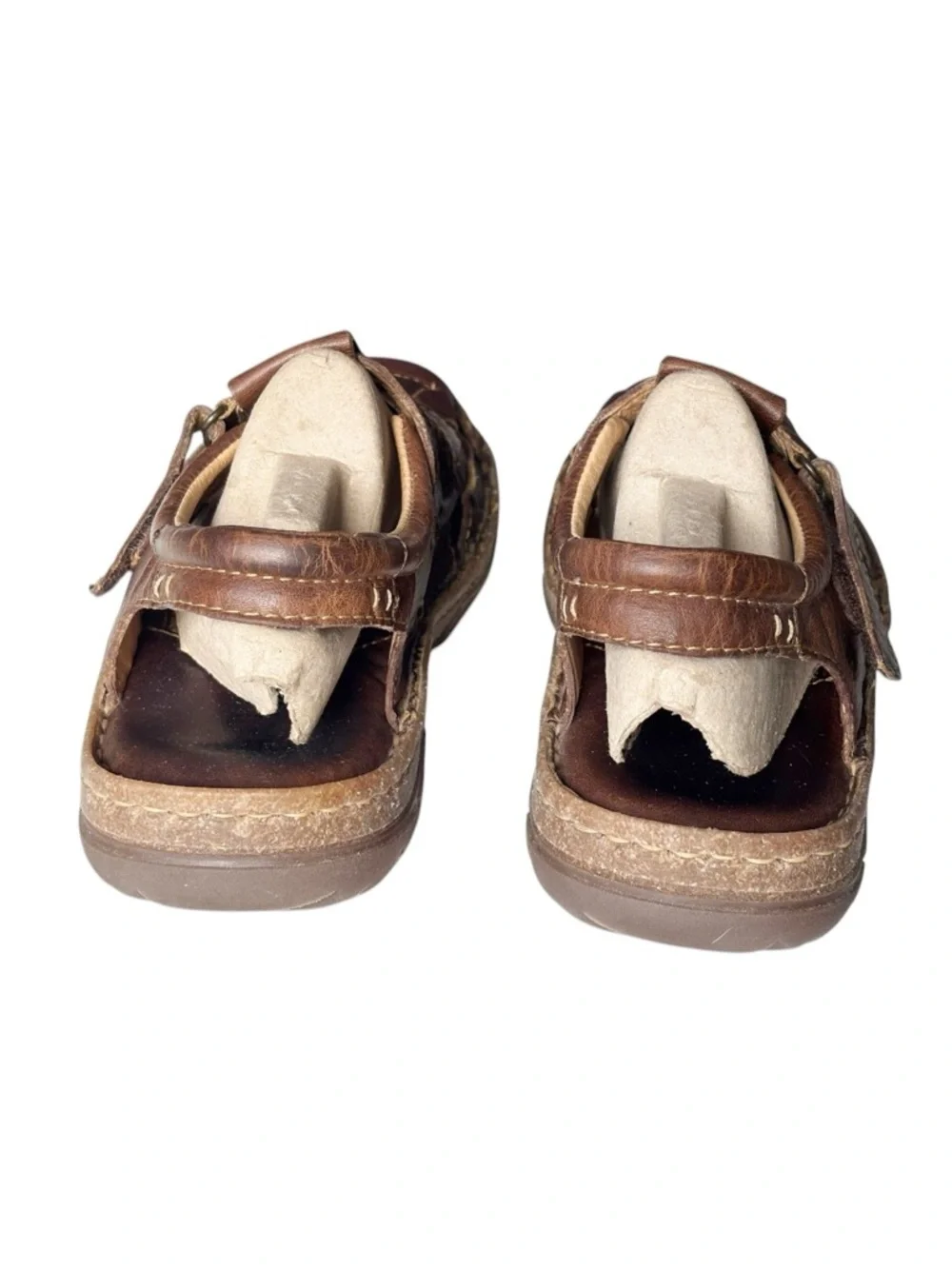Born Men's Cabot III Brown Amber Leather Fisherman Sandals NWOB | 11 (44 Euro)